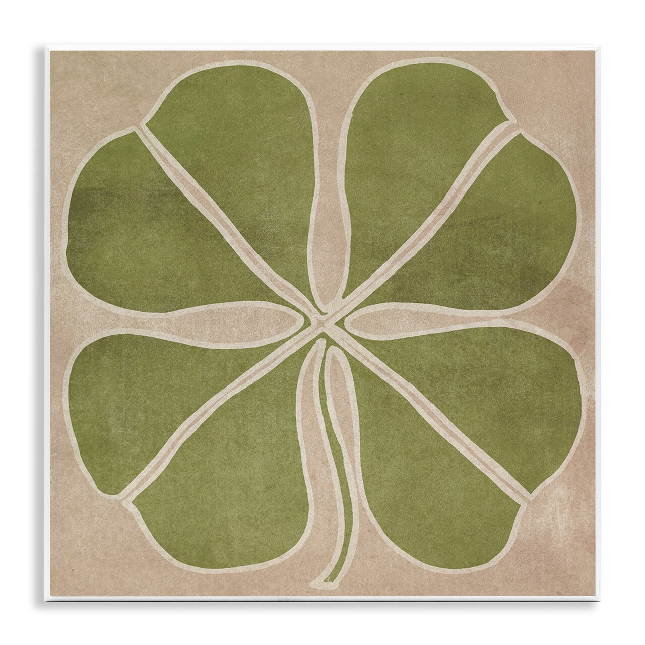Stupell Industries Neutral Symmetrical Clover Wall Plaque, design by June Erica Vess